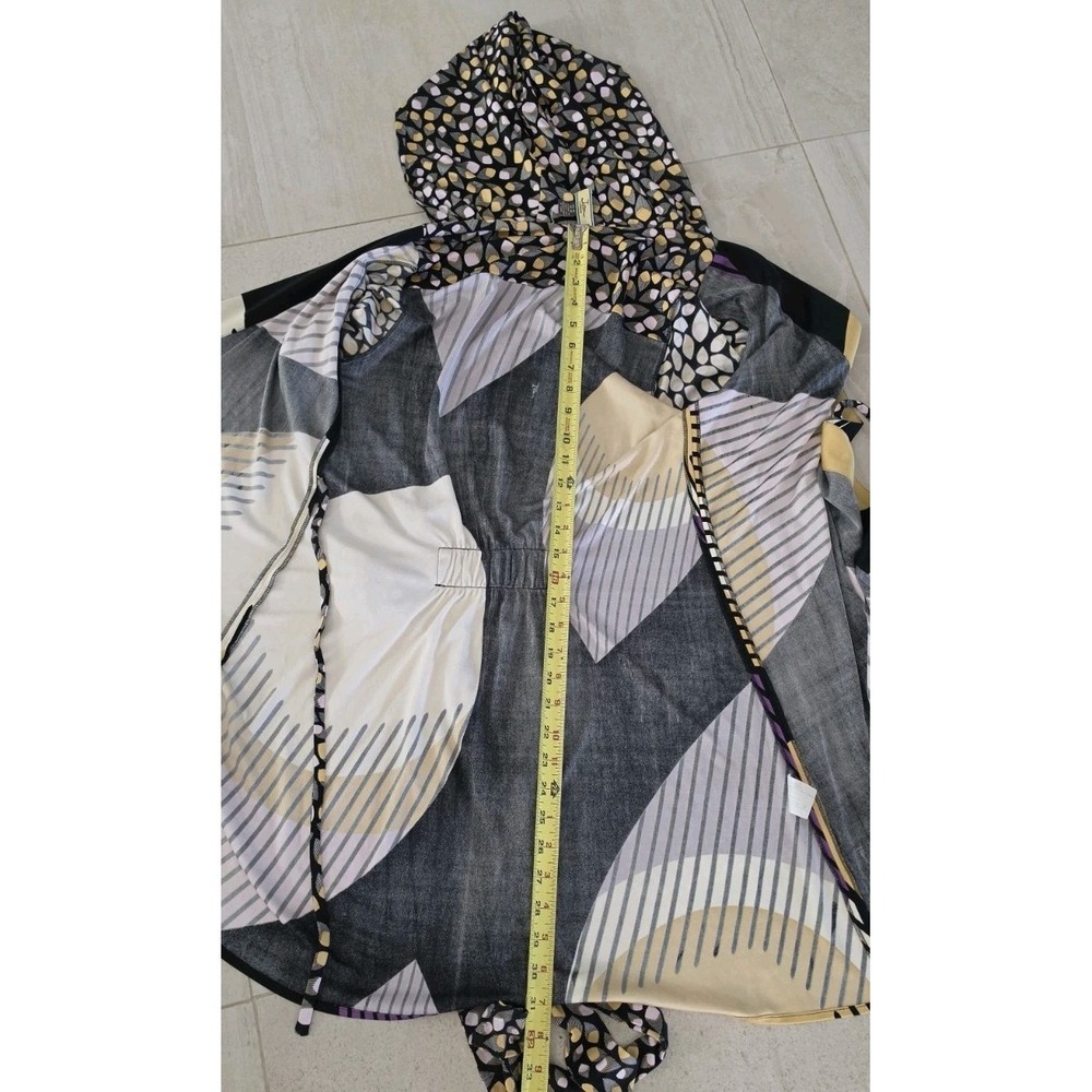 Issa London 100% Silk Jersey Hoodie Wrap Dress Boho Chic Geometric Wedding Guest - Picture 10 of 16